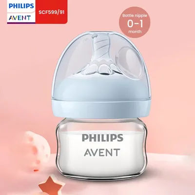 Philips Avent SCF599/91 biberon en verre de 60 ml avec silicone de qualité alimentaire en verre borosilicate de gros calibre