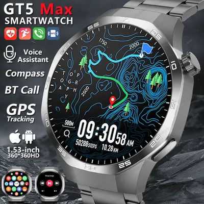 GT5 Pro montre intelligente hommes femmes 466*466 HD écran Bluetooth appel Smartwatch GPS NFC boussole sport Fitness Smartwatch 2025 nouveau