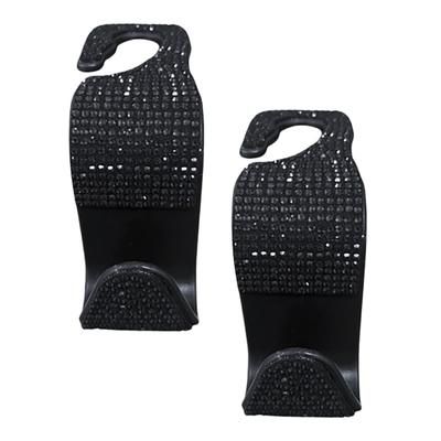 Maxsa Innovations Car Headrest Bling Hooks, 4-Pack, Black