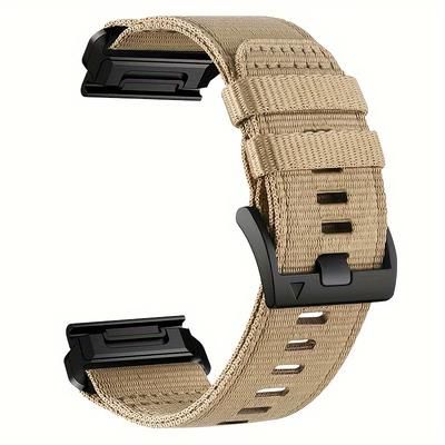 TEMU Nylon Watch Band 22mm/26mm - Quick Release, Compatible With Garmin Fenix 8, E 7x, Solar 6, Pro 5x, Series & More - Durable Smartwatch Replacement Strap, Pro Gen 2, Marq Gen 2, Enduro 3 2, 7 Mk3i