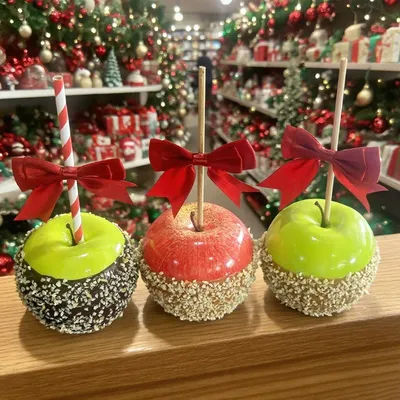 Gâteau au fromage bonbons pommes vert Caramel cacahuète danse Asmr arc modèle fête goût de verre sucre rouge modèle nourriture cadeau bureau déco