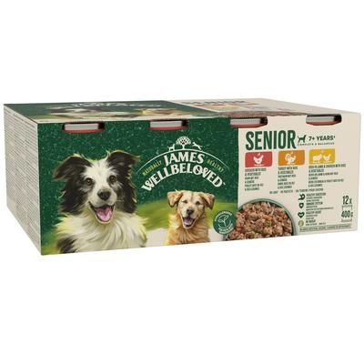 24x400g Mixed Selection Loaf Senior Cans Hypoallergenic James Wellbeloved Wet Dog Food