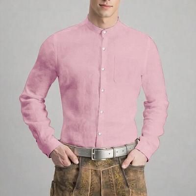 Carnevale Birra Oktoberfest Camicia Camicia di lino A fascia Bavarese Tedesco Alpino Prati Per uomo Feste Festa della birra Panno in stile tradizionale