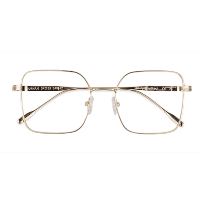 Unisex s square Gold Metal Prescription eyeglasses - Eyebuydirect s Durnan