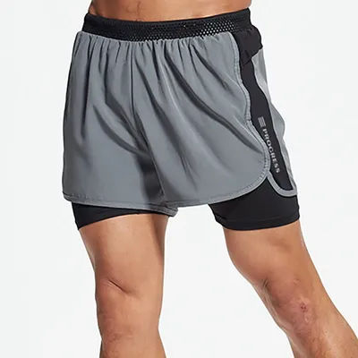 Running Shorts for Men with Zipper Pockets, Quick Dry Fit, Athletic Workout Shorts 2 in1 with Liner