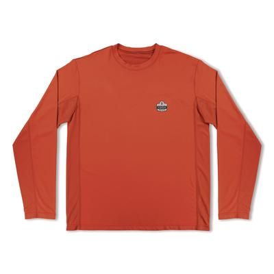 ergodyne Chill-Its 6689 Cooling Long Sleeve Sun Shirt with UV Protection, 3X-Large, Orange (EGO12182)