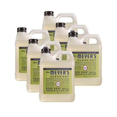 Mrs. Meyer's Clean Day Liquid Hand Soap Refill, Lemon Scent, 33 oz, 6/Carton (SJN373219)