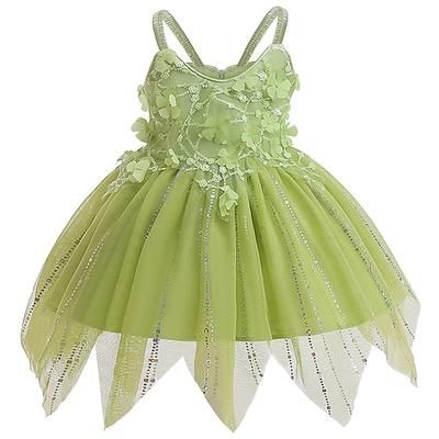 Fiaba Principessa Elfo Campanellino Vestito Abito da damigella Abiti in tulle Personaggio classico delle fiabe Personaggi dei libri di fiabe Ragazze Bambini Halloween Carnevale Settimana del libro