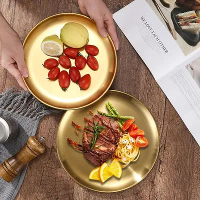 Stainless Steel Korean Plate Restaurant Tray Barbecue Plate Barbecue Steak Dim Sum Bone Saucer