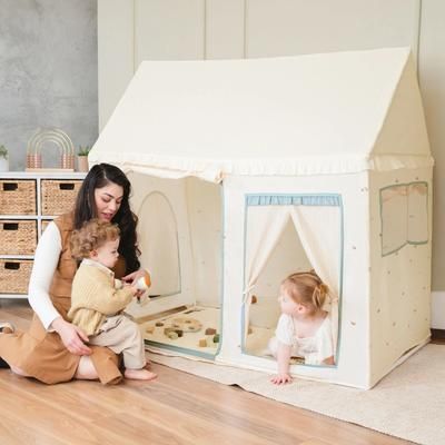 Tiny Land Sweet Citrus Kid's Play Tent - Creamy white/blue