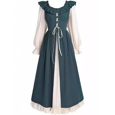 Medievale Rinascimento Abito da cocktail Mascherata Abito da Ballo Straniero Costume Per donna Celtico Costumi da pirata Fantasia Halloween Carnevale Mascherata Festa / Sera Festival Adulti Vestito