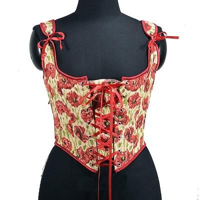 Retrò Vintage Medievale Rinascimento Corsetto Gilet Bustino Costume Per donna Celtico Fantasia Halloween Carnevale Mascherata Feste Casual Quotidiano LARP Adulti Corsetto