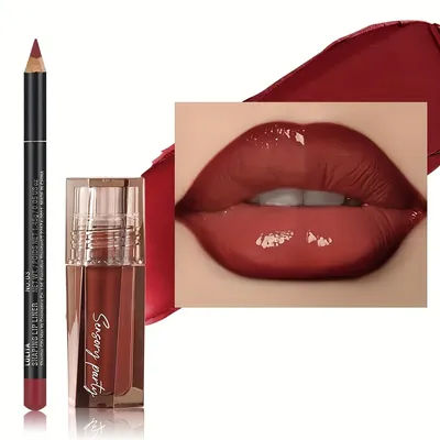 Pudaier Long Lasting Matte Lip Liner Set - 3D Precision Dewy Look Brown Pink Purple Red Versatile for Every Makeup Style