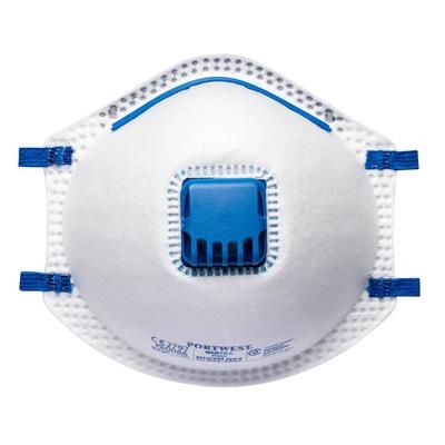 Portwest N95 Valved Cup Respirator, White, Size , Pack of 10 (P201WHR)