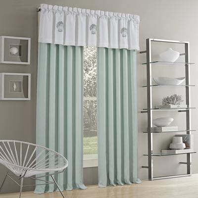 Water's Edge 84 Inch Window Panel Pair by Royal Court in Aqua (Size ONE SIZE)