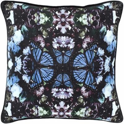 Chicken 20" Square Cottage Cotton Black/Dark Green/Aqua/Blue/Ice Blue/Lavender/Olive/Plum/Seafoam/Green/Sage Lumbar Pillow - Boutique Rugs