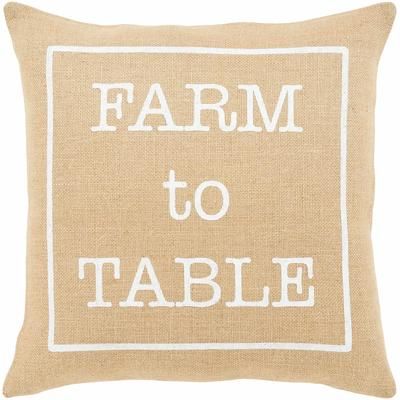 Gladstone 20" Square Cottage Jute Ivory/Tan Throw Pillow - Boutique Rugs