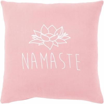 Wilmslow 22" Square Cottage Cotton Off White/Pink Throw Pillow - Boutique Rugs