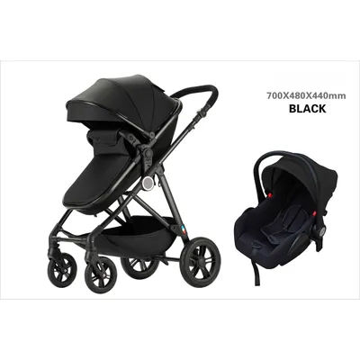 Shock-absorbing Baby Stroller with Car Seat 3in1 Baby Stroller,two-way,lightweight,foldable,high View Four-wheel Baby Stroller