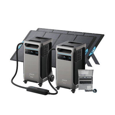 2× Anker SOLIX F3800 Plus + 10-Circuit Manual Transfer Switch + 2× 400W Solar Panel