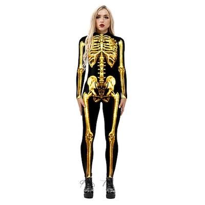 Costume Cosplay Tuta di pelle Body Teschio scheletro Un Pezzo Bambini Adulti Per donna Carnevale Mascherata martedì grasso Feste Performance Costumi di Halloween facili Vestirsi