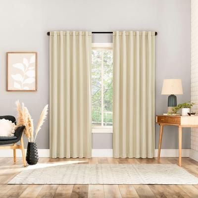 Sun Zero™ Aria 100% Blackout Panels, Set of 2 by BrylaneHome in Cream (Size 104"W 63" L)