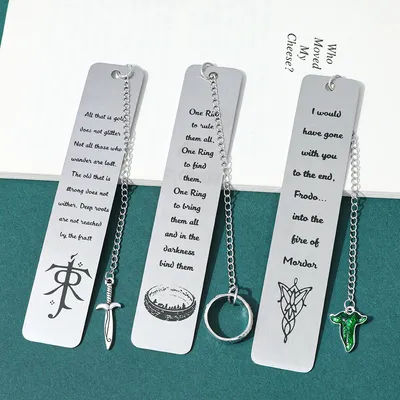 Lord of the Rings stainless steel bookmark, a book accessory reading gift and learning stationery for fantasy novel enthusiasts