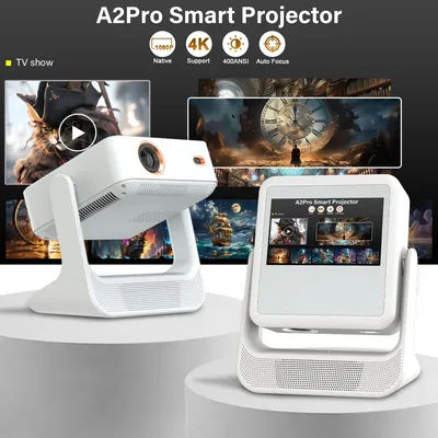 Aepuosem A2pro Portable 4K Projector - Dual Screen, Android Touch, Home Cinema, Gaming & Karaoke