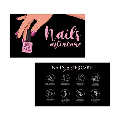 50 pièces à la main Nail Art carte de soin après presse sur ongles noir cartes de visite ongles carte de fidélité ongles Art papier cartes à prix réduit conseil