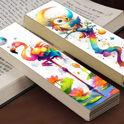 32pcs, Abstract watercolor animal bookmarks, Christmas, Halloween, suitable for teachers, readers, birthday gifts.