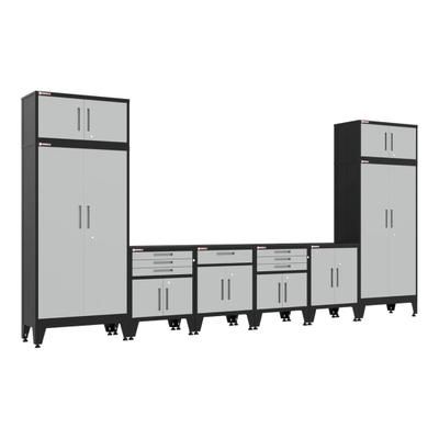 Armadillo Tough Grey 8-Piece Garage Cabinet Set with Levelers