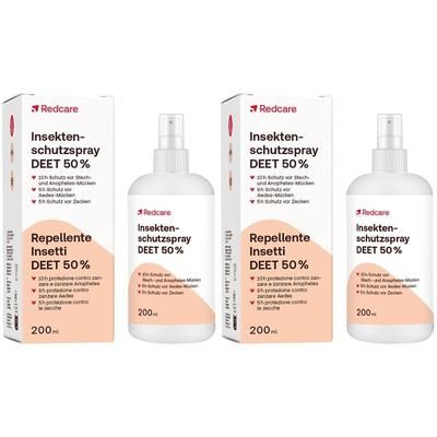 Redcare Spray repellente per insetti DEET 50% Set da 2 - risparmia il