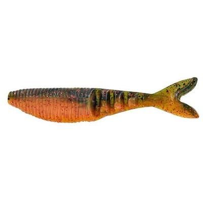 Yamamoto Zako Slim Soft Swimbait - 3-1/2in, 6pk - Green Pumpkin withLaminate