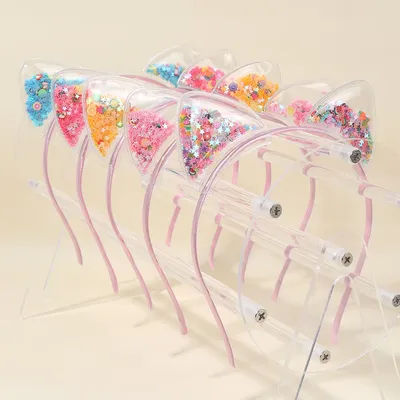 5 pièces chat oreille bandeau mignon étoile brillant paillettes bandeaux doux PVC oreille princesse bandeau de cheveux cadeau enfants mode chapeaux accessoires