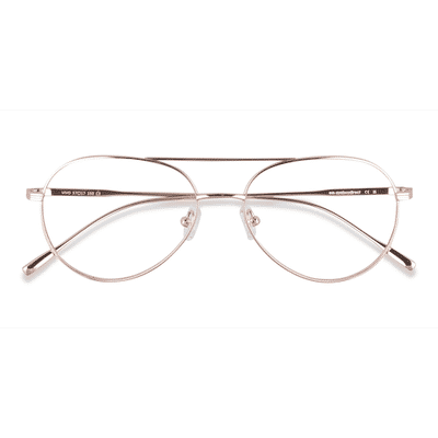 Unisex s aviator Rose Gold Titanium Prescription eyeglasses - Eyebuydirect s Vivo
