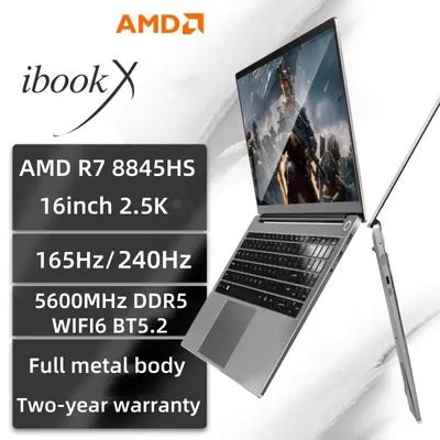 2025 New 16Inch 2560X1600 165/240Hz Amd Ryzen 7 8845Hs Laptop Wifi6 Bt5.2 Windows11 Pro Gaming Pc