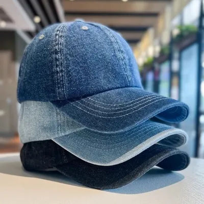 Casquette de Baseball en Denim pour femmes et hommes, couleur unie, pare-soleil d'extérieur réglable, chapeau Punk Hip Hop papa camionneur queue de cheval, nouvelle mode