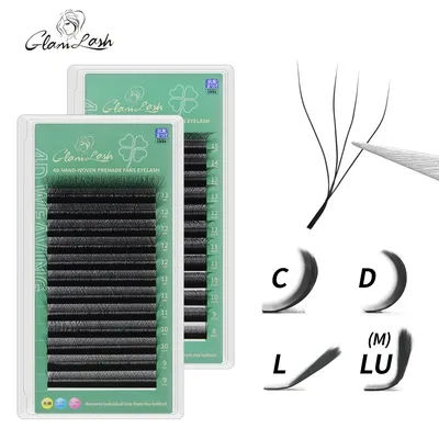 GLAMLASH 4D5D W Shaped Eyelash Extension Premade Volume Fans W Style Lashes Faux Mink Soft Easy Faning Natural Lashes