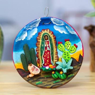 Virgin of Tepeyac,'Guadalupe Virgin Apparition to Juan Diego Ceramic Wall Art'