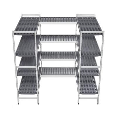 Fermod KAT-6X10-AR Shelving Kit for 6' x 10' Walk-In Coolers/Freezers - 4 Levels, Anodized Aluminum/Polymer, Gray