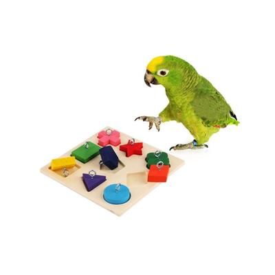 Colorful Wooden Block Parrot IQ Training Toys: Safe, Educational Bird Toy Supplies A