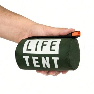 Portable Waterproof Emergency Survival Sleeping Bag, Mylar Tube Tent Kit With Thermal Blanket green