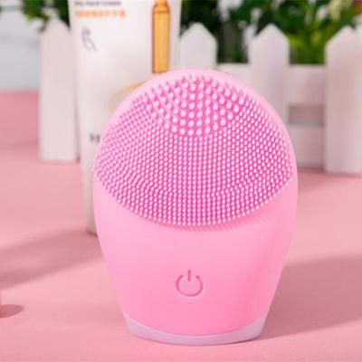 Vibrating Electric Silicone Facial Cleanser, Skincare Massage Tool For Deep Pore Cleaning pink
