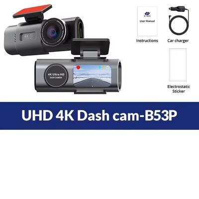 4K UHD Dash Cam Dual Lens Car DVR With GPS WiFi And Night Vision 64g b53p Only