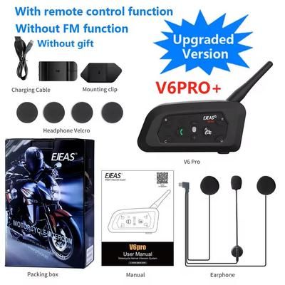 Bluetooth Motorcycle Helmet Intercom Headset With 800M Range And Waterproof Design v6 Pro Plus