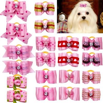 Glitter Dog Bow Hairpin: Puppy Crown Clips For Pet Royalty 6