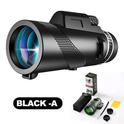 80x100 Portable Zoom HD Telescope, Folding, Long Distance, Mini Monocular For Hunting, Sports, Outdoor Camping & Travel black