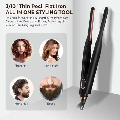 Small Adjustable Pencil Flat Iron For Short Hair And Beard Straightening us Plug