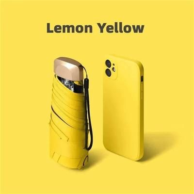 1Pc 55% Off Mini Sun Umbrella Pocket Rain Umbrella Vinyl Folding UV Ultraviolet Protection Sun Shade Pocket Parasol Capsule 1pc Yellow