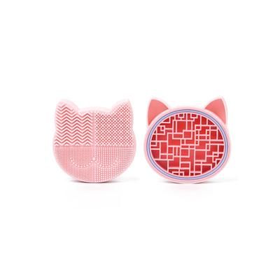 Silicone Makeup Brush Cleaner And Storage Rack Pink